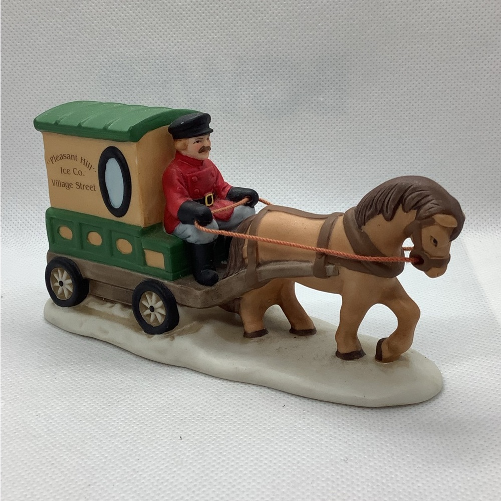 Home Interiors Horse & Cart Pleasant Hill Ice Co. Village Series Ceramic Rare